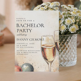 Eenvoudig en elegant vrijgezellenfeest kaart