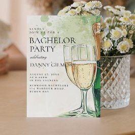 Eenvoudig en elegant vrijgezellenfeest kaart
