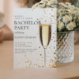 Eenvoudig en elegant vrijgezellenfeest kaart