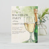 Eenvoudig en elegant vrijgezellenfeest kaart (Staand voorkant)
