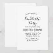 eenvoudig en elegant vrijgezellenfeest kaart (Voorkant / Achterkant)