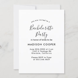 eenvoudig en elegant vrijgezellenfeest kaart