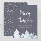 Eenvoudig en elegant vrolijk kerstfeest feestdagenkaart (Voorkant / Achterkant)