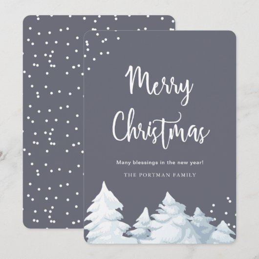 Eenvoudig en elegant vrolijk kerstfeest feestdagenkaart (Voorkant / Achterkant)