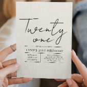 Eenvoudig en elegant wit canva 21e verjaardagsfees kaart