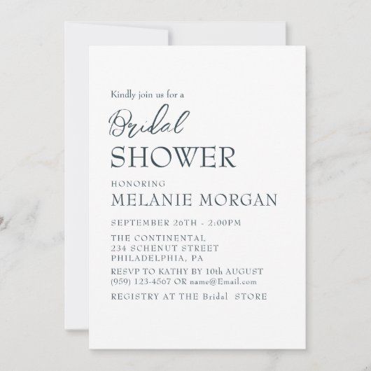 Eenvoudig en elegant wit Vrijgezellenfeest Kaart (Voorkant)