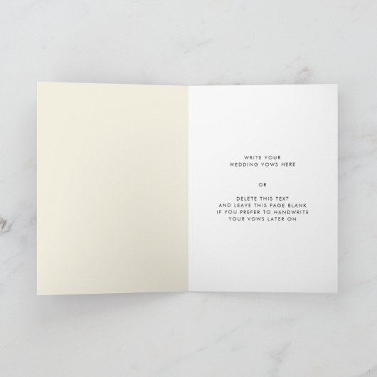 Eenvoudig en elegant Zijn gelofte bruiloft Kaart (Binnen)