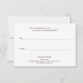 Eenvoudig en elegant zwart cadeaucertificaat (Achterkant)