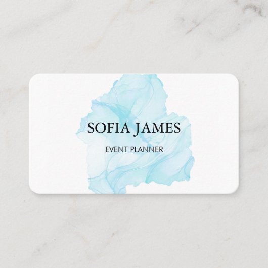 Eenvoudig en elegant zwart en blauw Visitekaartje (Voorkant)