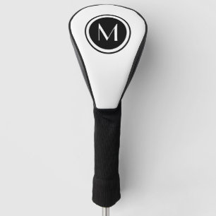 Eenvoudig en elegant zwart-wit monogram golfheadcover