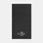 Eenvoudig en elegant zwart-wit monogram servet (Voorkant)