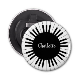 Eenvoudig en elegant zwart-wit piano-toetsenbord button flesopener