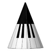 Eenvoudig en elegant zwart-wit piano-toetsenbord feesthoedjes (Achterkant)