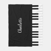 Eenvoudig en elegant zwart-wit piano-toetsenbord fleece deken (Voorkant)