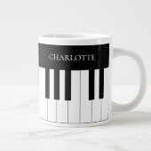 Eenvoudig en elegant zwart-wit piano-toetsenbord grote koffiekop (Rechts)
