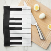 Eenvoudig en elegant zwart-wit piano-toetsenbord theedoek (Quarter Fold)