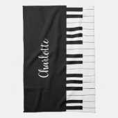 Eenvoudig en elegant zwart-wit piano-toetsenbord theedoek (Verticaal)