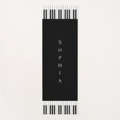 Eenvoudig en elegant zwart-wit piano-toetsenbord yogamat (Voorkant)