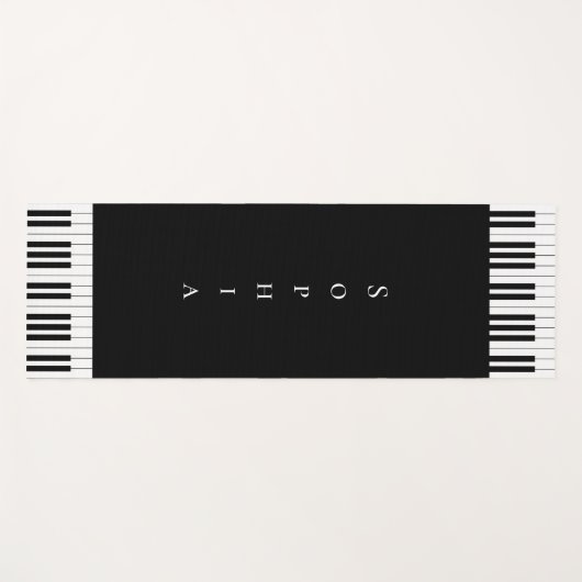 Eenvoudig en elegant zwart-wit piano-toetsenbord yogamat (Voorkant (horizontaal))