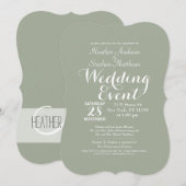 Eenvoudig en elegant zwart zwart monogram kaart (Voorkant / Achterkant)