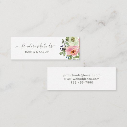 Eenvoudig en  Floral Mini Visitekaartje (Voorkant / Achterkant)