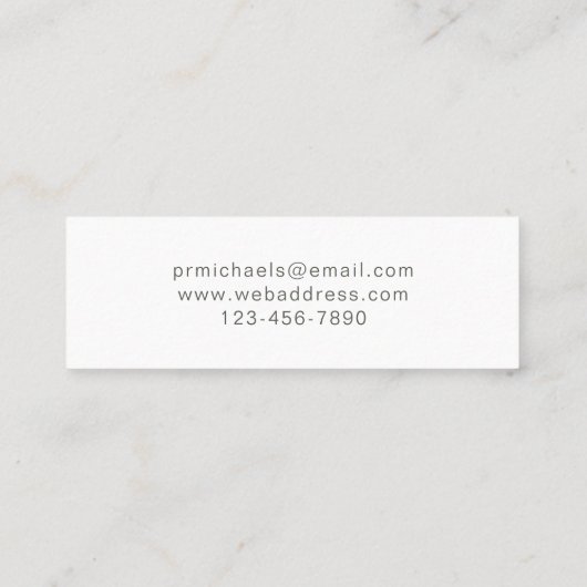 Eenvoudig en  Floral Mini Visitekaartje (Achterkant)