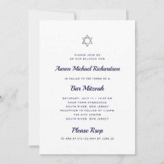 Eenvoudig en gedurfd | Witte en donkerblauwe bar m Kaart (Voorkant)