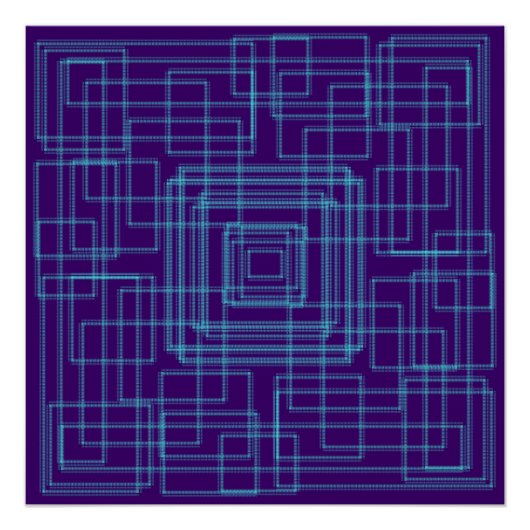 Eenvoudig en geometrisch blauw ontwerp perfect poster (Voorkant)