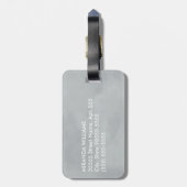 Eenvoudig en grafisch grijs monogram met naam bagagelabel (Achterkant verticaal)