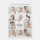 Eenvoudig en grafisch | Hart Foto-collage voor oma Theedoek (Verticaal)