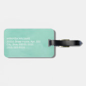 Eenvoudig en grafisch Mint Groen Monogram met Naam Bagagelabel (Achterkant horizontaal)