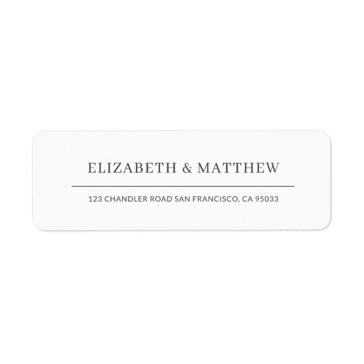 Eenvoudig en grafisch modern terugkeeradres etiket (Voorkant)