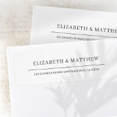 Eenvoudig en grafisch modern terugkeeradres etiket