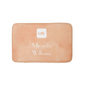 Eenvoudig en grafisch Oranje monogram met naam Badmat (Voorkant)