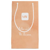 Eenvoudig en grafisch Oranje monogram met naam Klein Cadeauzakje (Voorkant)