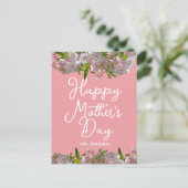 Eenvoudig en grafisch | Roze bloemen Moeder Dagen Feestdagenkaart (Staand voorkant)