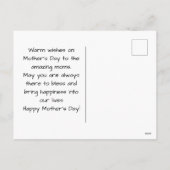 Eenvoudig en grafisch | Roze bloemen Moeder Dagen Feestdagenkaart (Achterkant)