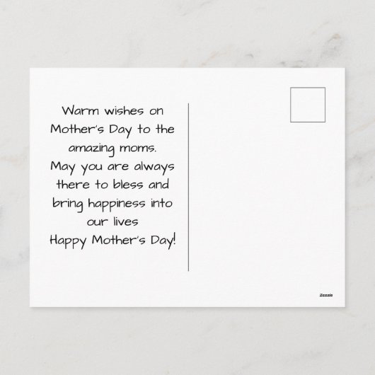 Eenvoudig en grafisch | Roze bloemen Moeder Dagen Feestdagenkaart (Achterkant)