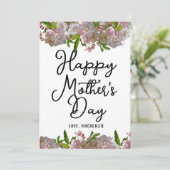 Eenvoudig en grafisch | Roze bloemen Moeder Dagen Feestdagenkaart (Staand voorkant)