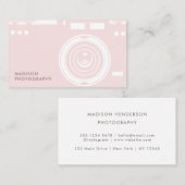 Eenvoudig en grafisch roze fotografie visitekaartje (Voorkant / Achterkant)