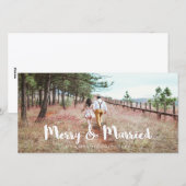 Eenvoudig en grillig vrolijk en getrouwd feestdagenkaart (Voorkant / Achterkant)