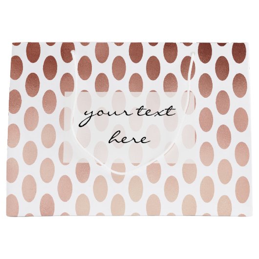 eenvoudig en helder roos goudpolka - dots patroon large cadeautasje (Voorkant)
