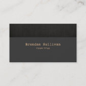 Eenvoudig en Klassiek Faux Zwart Linnen Visitekaartje (Voorkant)
