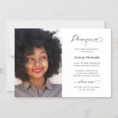 Eenvoudig en klassiek fotoafstudeerfeest magnetische uitnodiging (Voorkant)