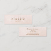 Eenvoudig en klassiek fraai, roze linen mini visitekaartje (Voorkant / Achterkant)