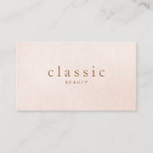 Eenvoudig en klassiek fraai, roze linen visitekaartje (Voorkant)