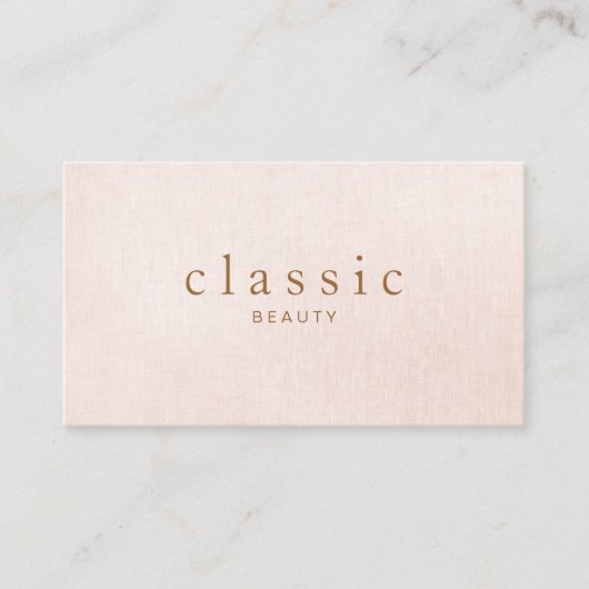 Eenvoudig en klassiek fraai, roze linen visitekaartje (Voorkant)