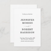 Eenvoudig en klassiek Save the Date Kaart (Voorkant / Achterkant)