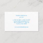 Eenvoudig en klassieker: Turquoise Blue Linen look Visitekaartje (Achterkant)