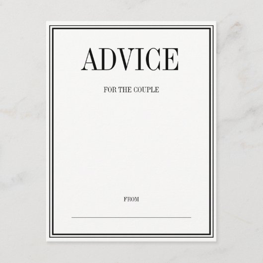 Eenvoudig en legant huwelijksadvies Kaart (Voorkant)